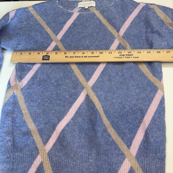 Bianco & Blu Mohair/Wool Blend Blue&Pink Knit Sweater Size Medium made in Italy - Picture 10 of 15